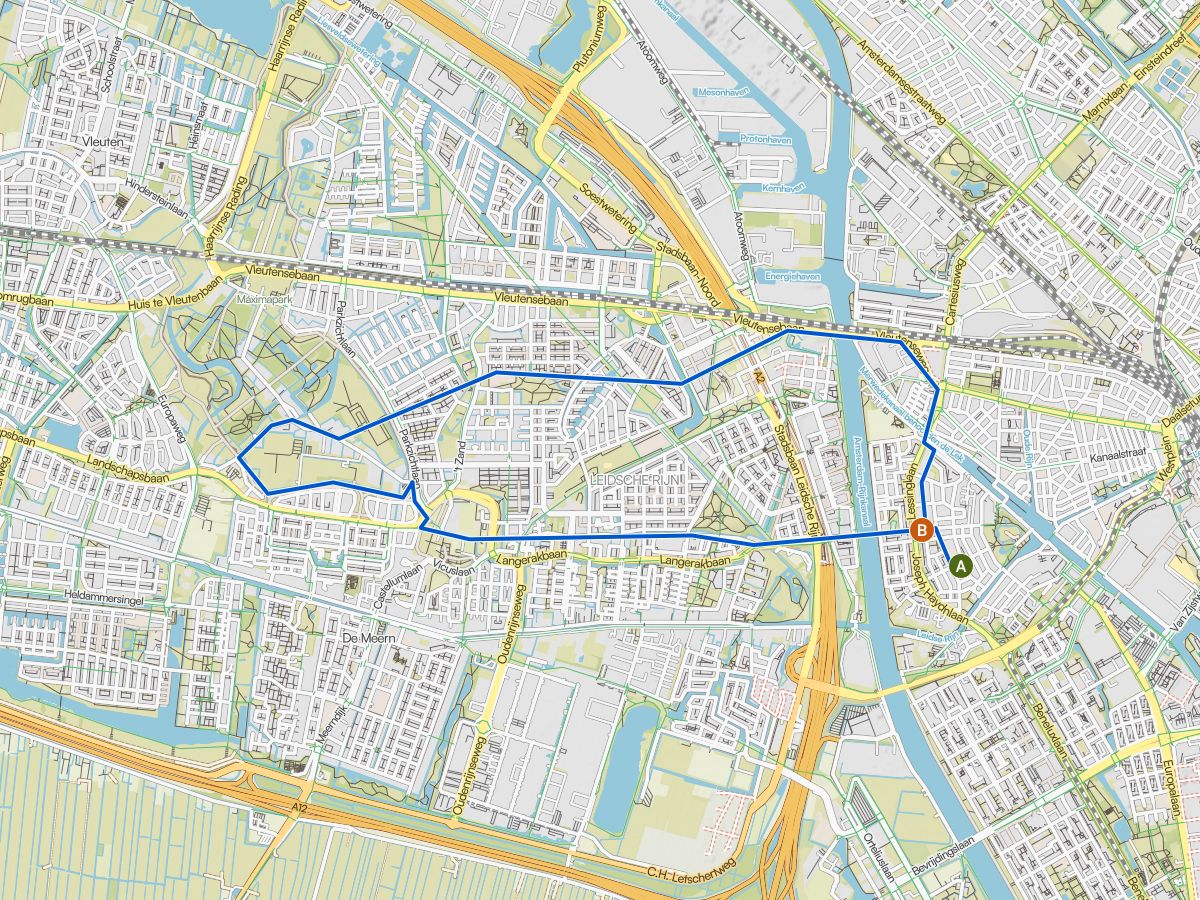 Routekaart Dinsdag 10 km: Maximapark